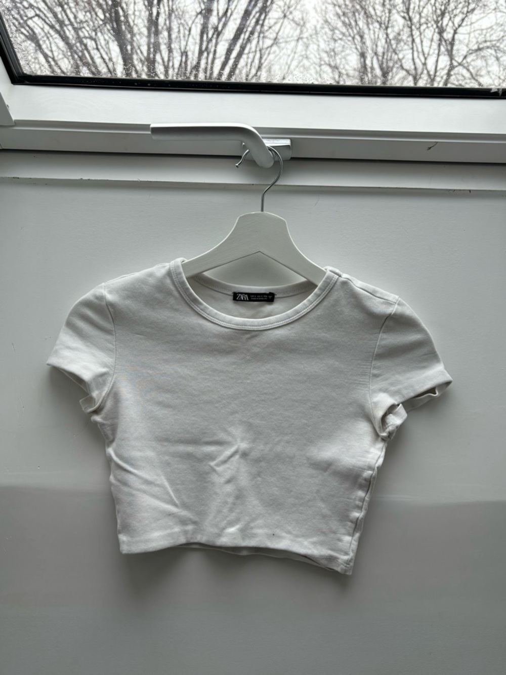 Zara White Short Sleeve Crop Tee for Kids